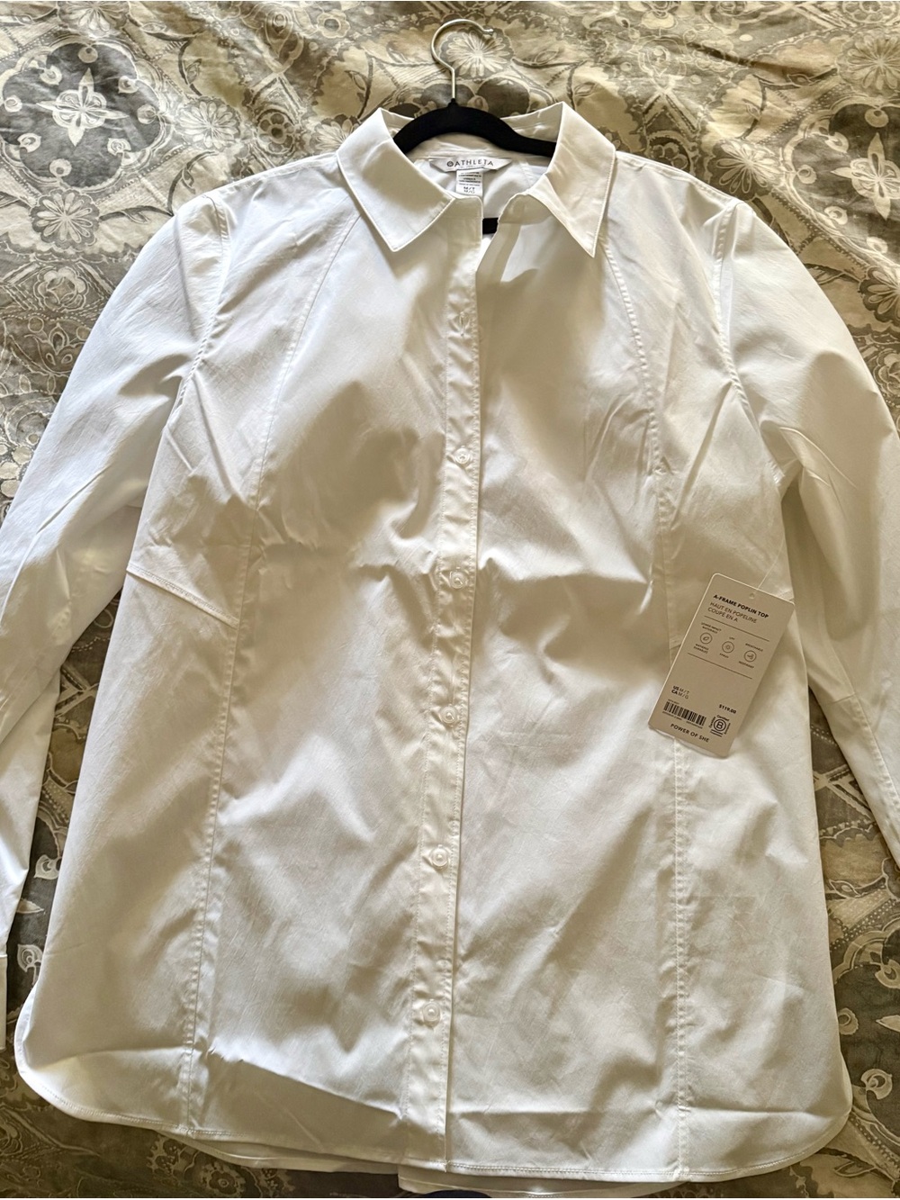 Athleta White Button-Down Shirt